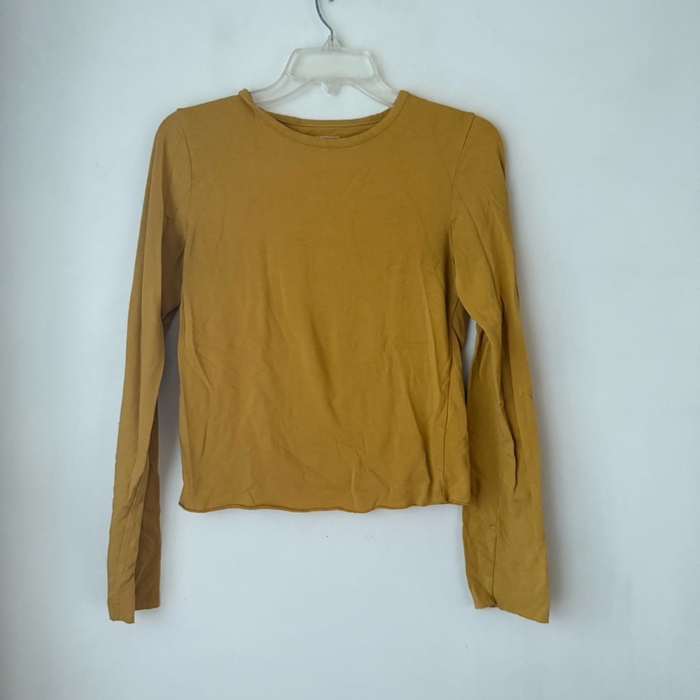 By Anthropologie Mustard Yellow Basic Long Sleeve Tee S